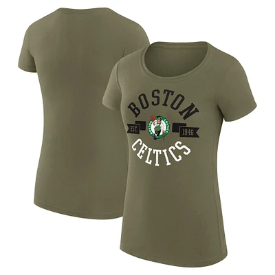 Women's G-III 4Her by Carl Banks Green Boston Celtics Large City Logo Fitted T-Shirt