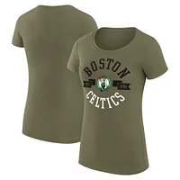 Women's G-III 4Her by Carl Banks Green Boston Celtics Large City Logo Fitted T-Shirt