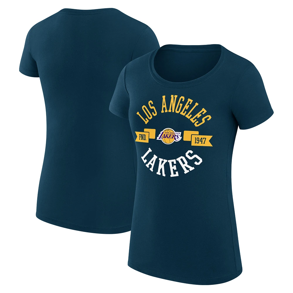 Women's G-III 4Her by Carl Banks Purple Los Angeles Lakers Large City Logo Fitted T-Shirt
