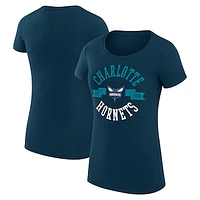 Women's G-III 4Her by Carl Banks Purple Charlotte Hornets Large City Logo Fitted T-Shirt