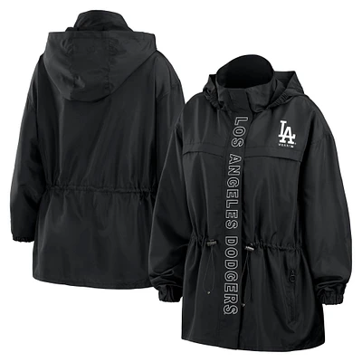 Women's WEAR by Erin Andrews Black Los Angeles Dodgers Full-Zip Windbreaker Hoodie Jacket