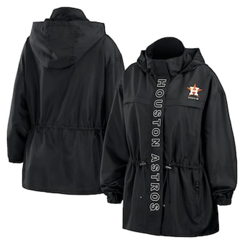 Women's WEAR by Erin Andrews Black Houston Astros Full-Zip Windbreaker Hoodie Jacket