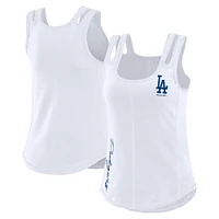 Women's WEAR by Erin Andrews White Los Angeles Dodgers Contrast Stitch Tank Top