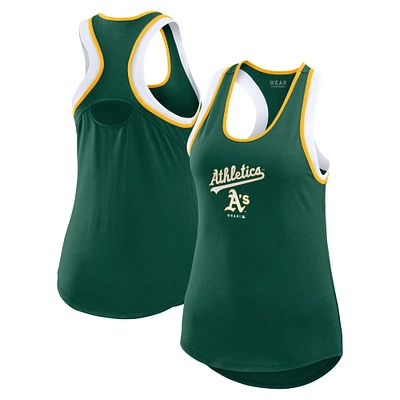 Women's WEAR by Erin Andrews Green Oakland Athletics Colorblock Racerback Tank Top