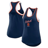 Women's WEAR by Erin Andrews Navy Detroit Tigers Colorblock Racerback Tank Top