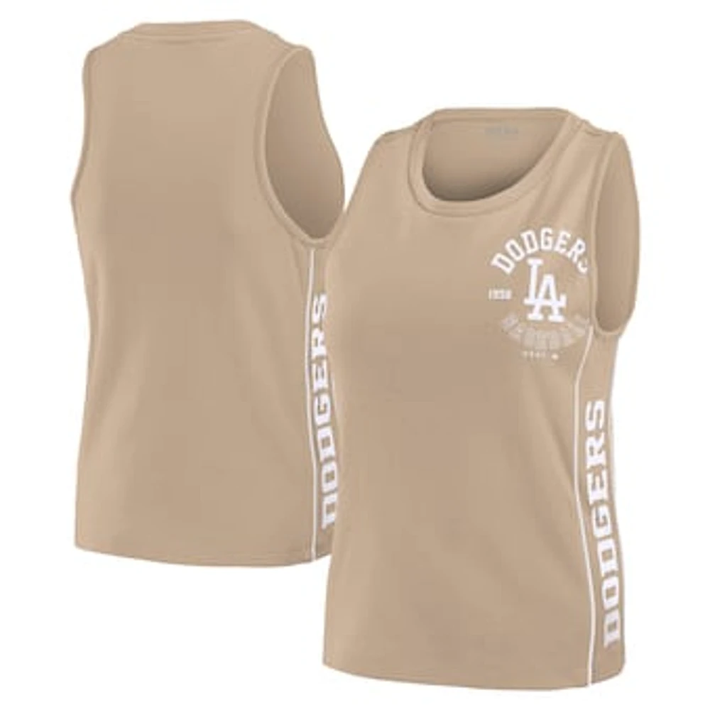 Women's WEAR by Erin Andrews Tan Los Angeles Dodgers Tonal Tank Top