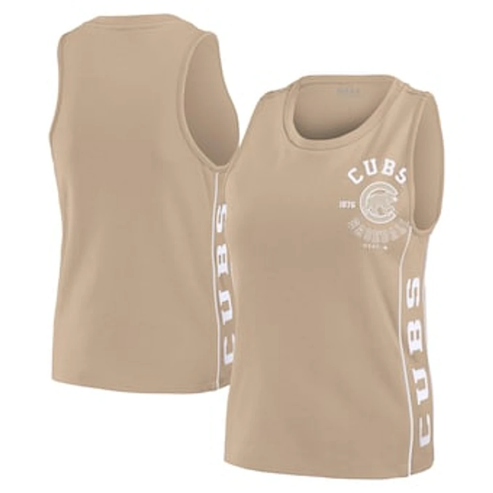 Women's WEAR by Erin Andrews Tan Chicago Cubs Tonal Tank Top