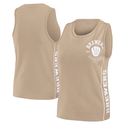 Women's WEAR by Erin Andrews Tan Milwaukee Brewers Tonal Tank Top