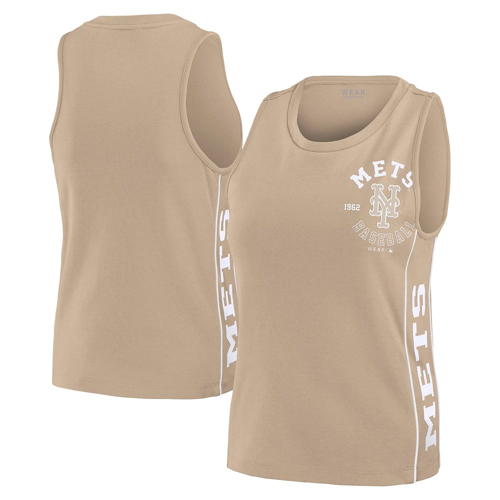 Women's WEAR by Erin Andrews Tan New York Mets Tonal Tank Top