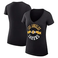 Women's G-III 4Her by Carl Banks Los Angeles Lakers Large City Logo Fitted V-Neck T-Shirt