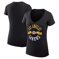 Women's G-III 4Her by Carl Banks Los Angeles Lakers Large City Logo Fitted V-Neck T-Shirt