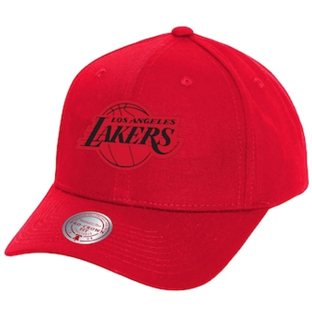 Men's Mitchell & Ness Red Los Angeles Lakers Fire Red Pro Crown Snapback Hat