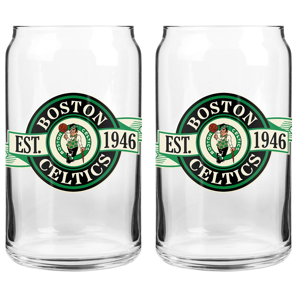 The Sports Vault Boston Celtics 16 oz. Two-Pack Can Glass Set