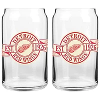 The Sports Vault Detroit Red Wings 16 oz. Two-Pack Can Glass Set