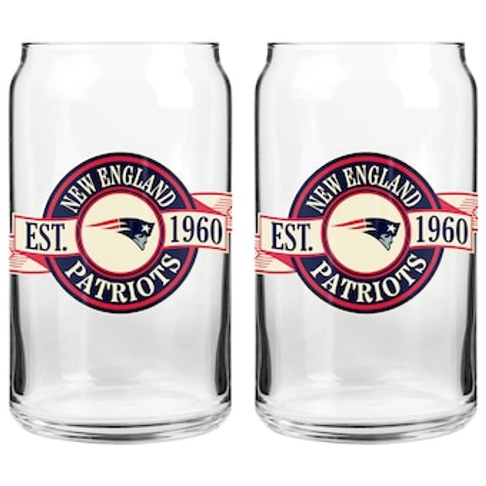 The Sports Vault New England Patriots 16 oz. Two-Pack Can Glass Set