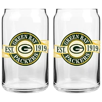 The Sports Vault Green Bay Packers 16 oz. Two-Pack Can Glass Set