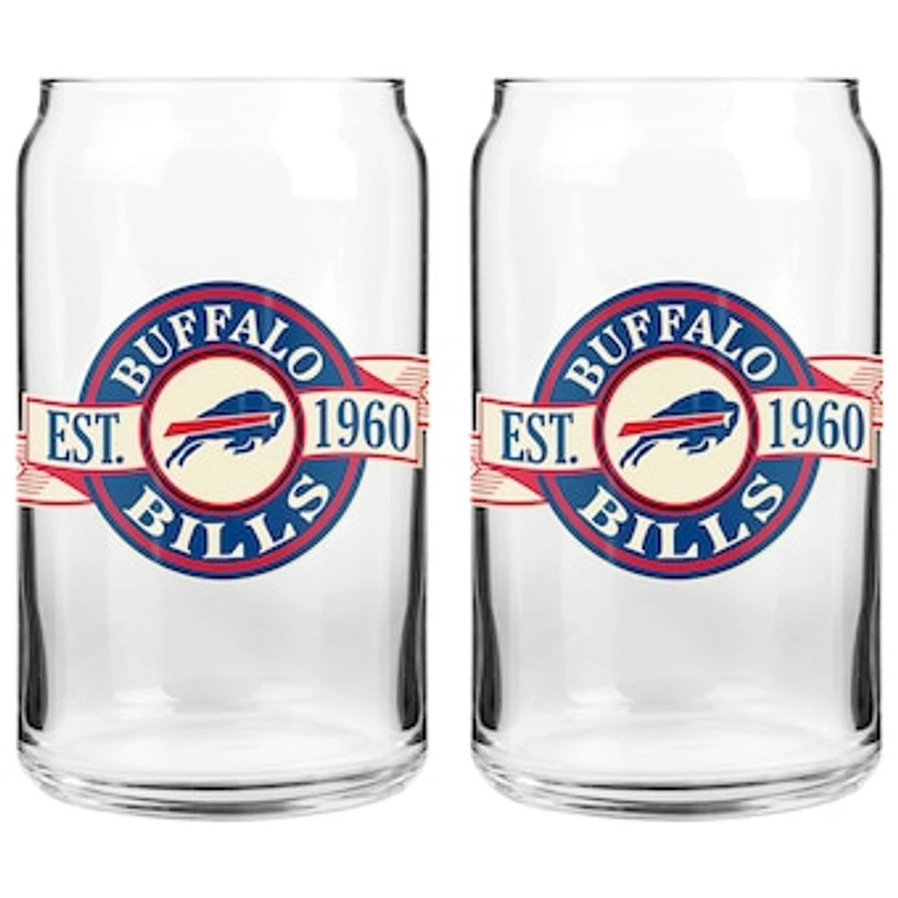 The Sports Vault Buffalo Bills 16 oz. Two-Pack Can Glass Set