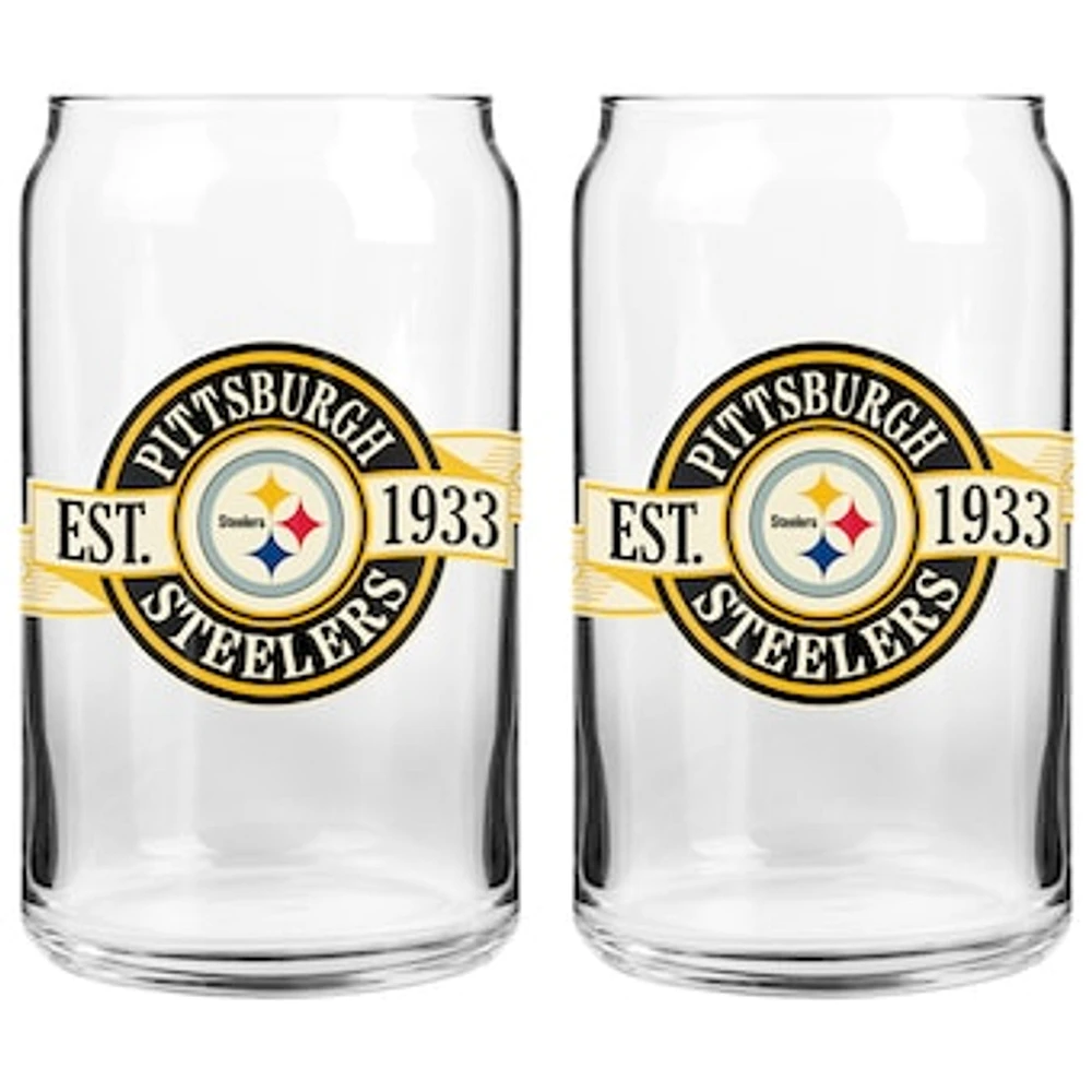 The Sports Vault Pittsburgh Steelers 16 oz. Two-Pack Can Glass Set