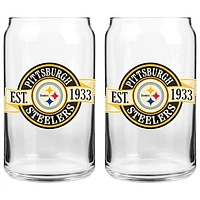 The Sports Vault Pittsburgh Steelers 16 oz. Two-Pack Can Glass Set