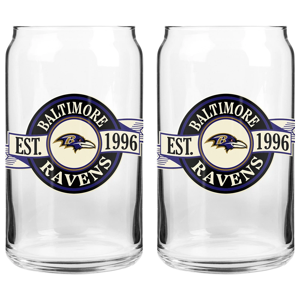 The Sports Vault Baltimore Ravens 16 oz. Two-Pack Can Glass Set