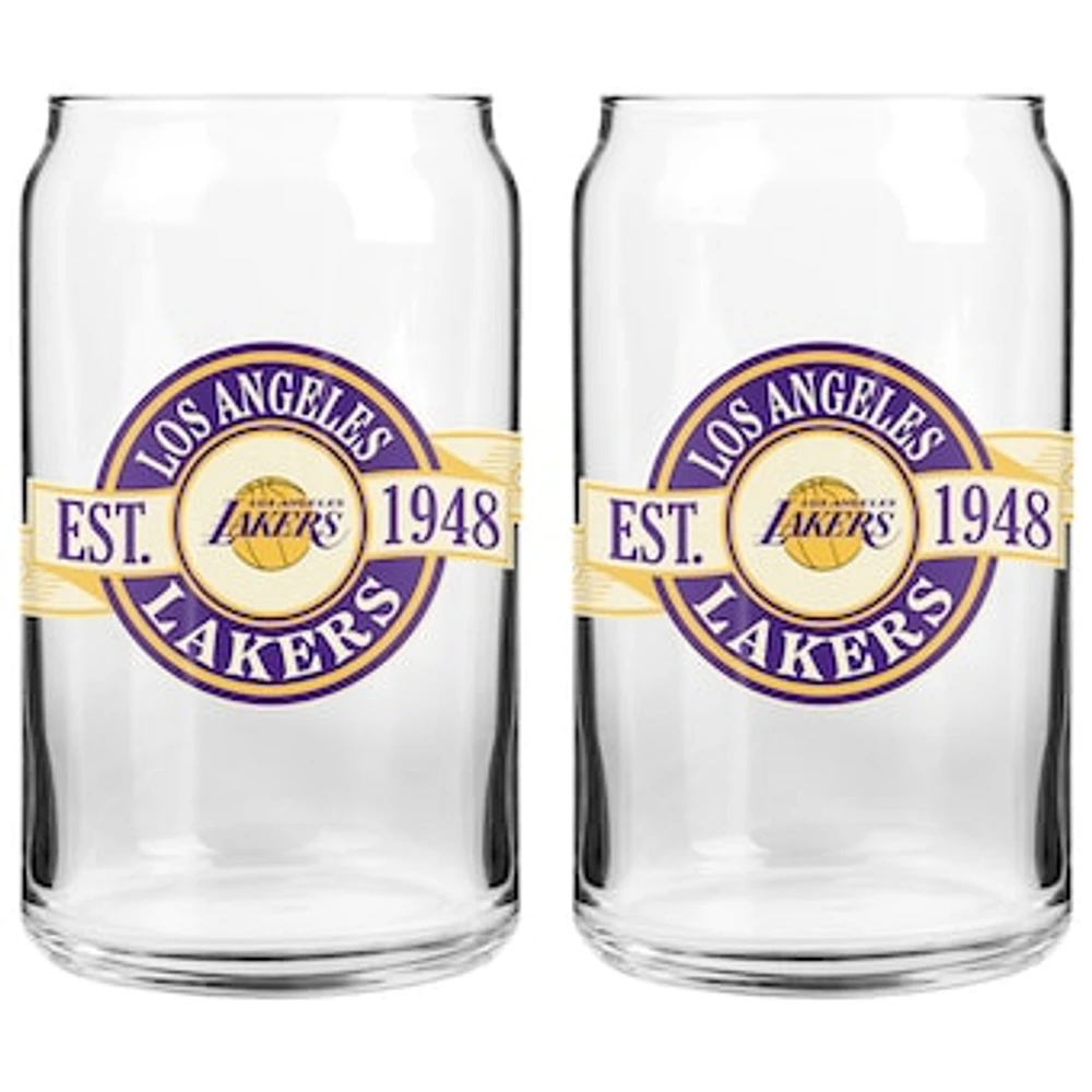 The Sports Vault Los Angeles Lakers 16 oz. Two-Pack Can Glass Set