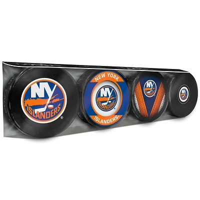 The Sports Vault New York Islanders Four-Pack Souvenir Hockey Puck Collection