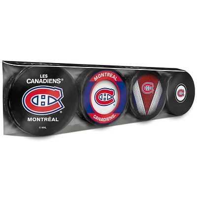 The Sports Vault Montreal Canadiens Four-Pack Souvenir Hockey Puck Collection