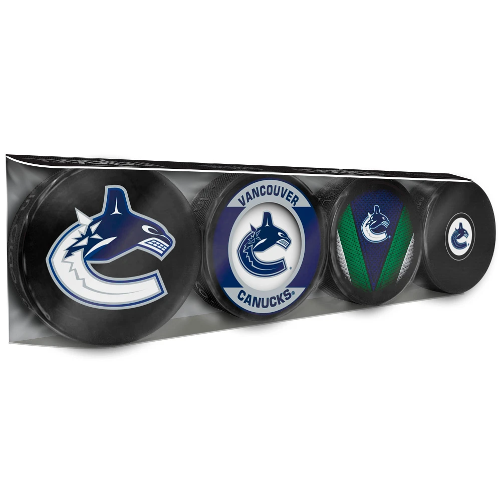 The Sports Vault Vancouver Canucks Four-Pack Souvenir Hockey Puck Collection