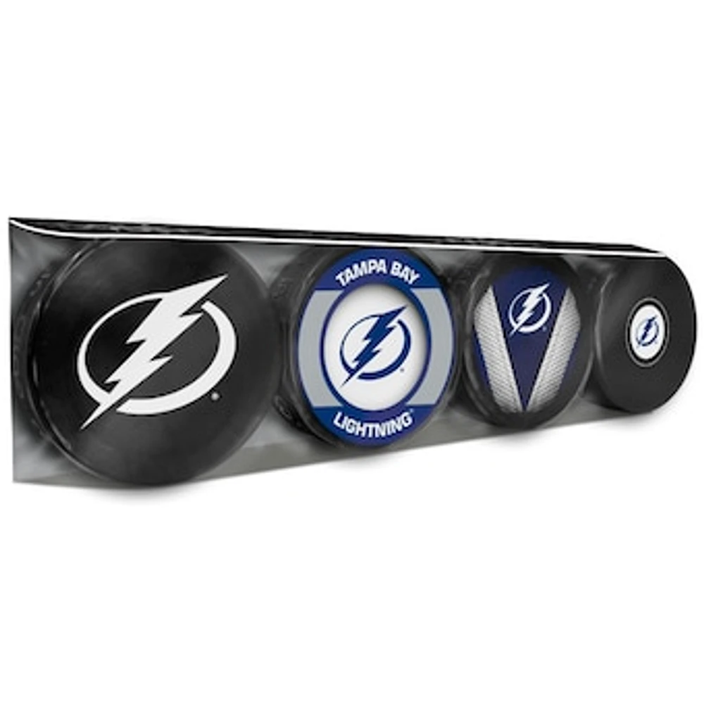 The Sports Vault Tampa Bay Lightning Four-Pack Souvenir Hockey Puck Collection