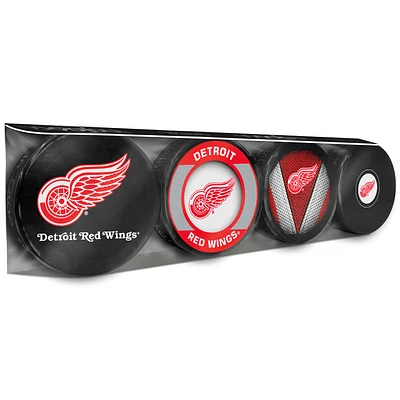 The Sports Vault Detroit Red Wings Four-Pack Souvenir Hockey Puck Collection