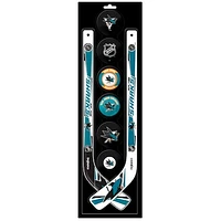 The Sports Vault San Jose Sharks Mini Hockey Stick & Foam Puck Eight-Piece Set