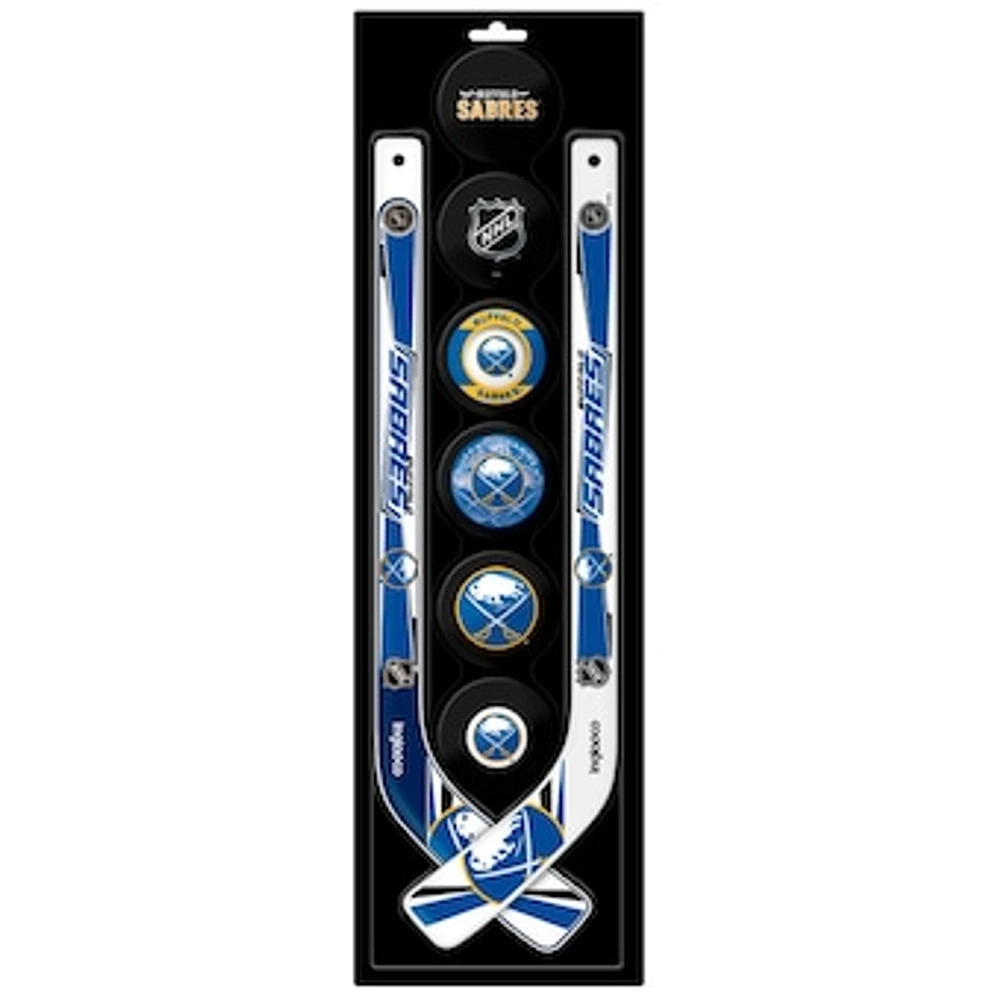 The Sports Vault Buffalo Sabres Mini Hockey Stick & Foam Puck Eight-Piece Set