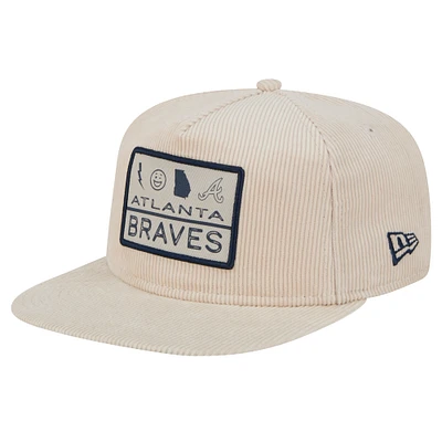 Men's New Era Khaki Atlanta Braves Summer Essential Golfer Snapback Hat