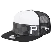 Men's New Era Black Pittsburgh Pirates Checkmate Trucker 9FIFTY Snapback Hat