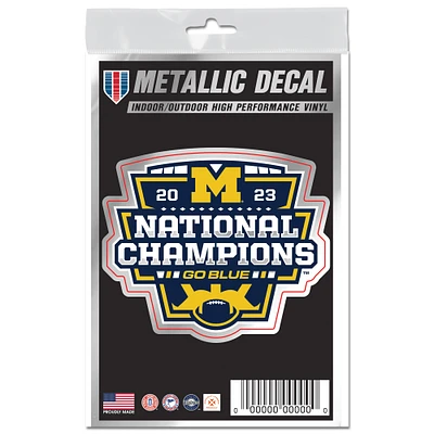 WinCraft  Michigan Wolverines College Football Playoff 2023 National Champions 3" x 5" Metallic Multi-Use Decal