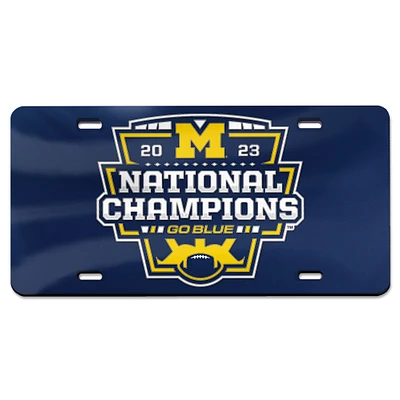 WinCraft  Michigan Wolverines College Football Playoff 2023 National Champions Laser-Cut Acrylic License Plate