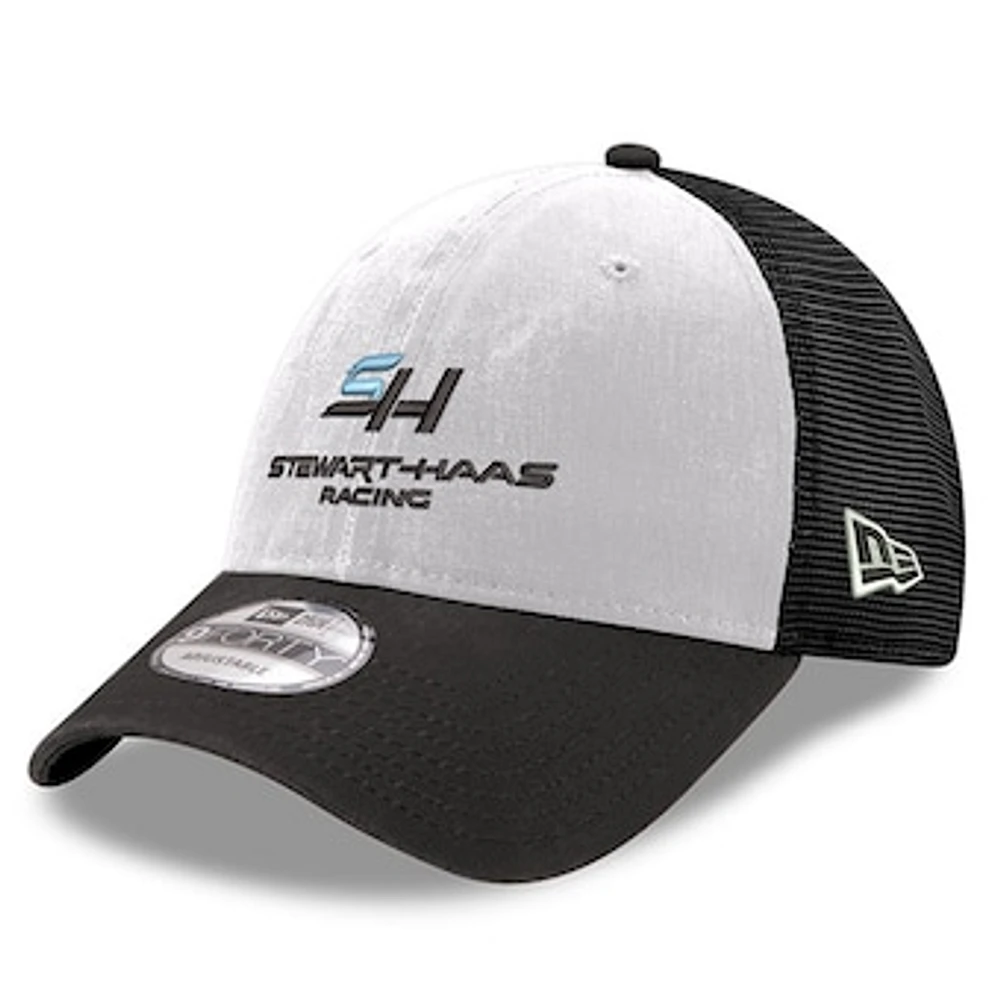 Men's New Era  Black Stewart-Haas Racing 9FORTY A-Frame Foam Trucker Adjustable Hat