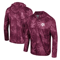 Men's Colosseum Maroon Texas A&M Aggies Palms Printed Lightweight Quarter-Zip Hooded Top