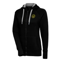 Women's Antigua Black Charleston Battery Victory Full-Zip Hoodie