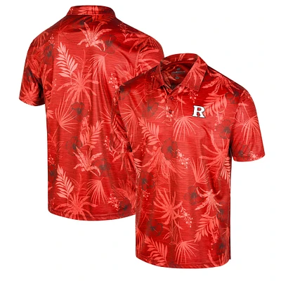 Men's Colosseum Scarlet Rutgers Knights Palms Team Polo