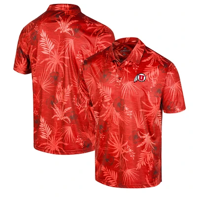 Men's Colosseum Red Utah Utes Palms Team Polo