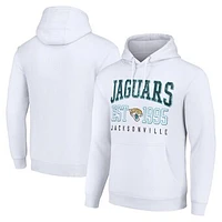 Unisex Starter White Jacksonville Jaguars Throwback Logo Pullover Hoodie