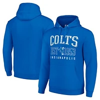 Unisex Starter Royal Indianapolis Colts Throwback Logo Pullover Hoodie