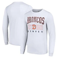 Men's Starter White Denver Broncos Throwback Logo Long Sleeve T-Shirt