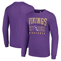 Men's Starter Purple Minnesota Vikings Throwback Logo Long Sleeve T-Shirt