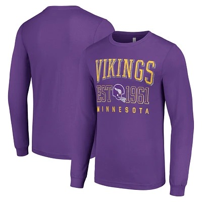 Men's Starter Purple Minnesota Vikings Throwback Logo Long Sleeve T-Shirt