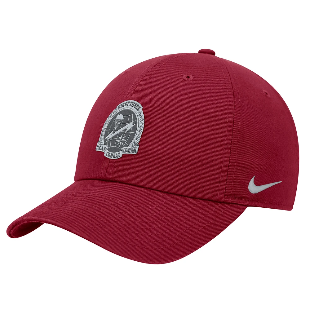 Men's Nike Crimson Air Force Falcons Rivalry Shield Seal Club Adjustable Hat