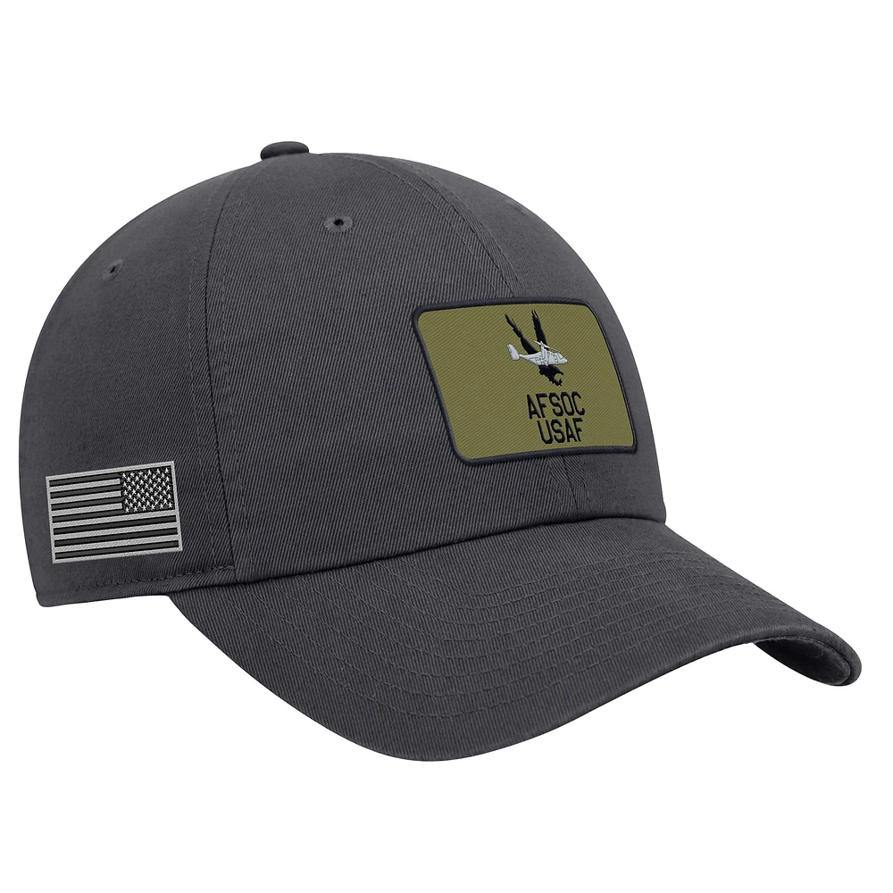 Men's Nike Charcoal Air Force Falcons Rivalry Shield Club Adjustable Hat