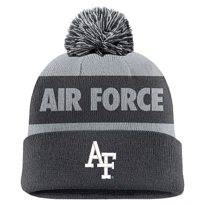 Men's Nike Charcoal Air Force Falcons Rivalry Shield Cuffed Knit Hat with Pom