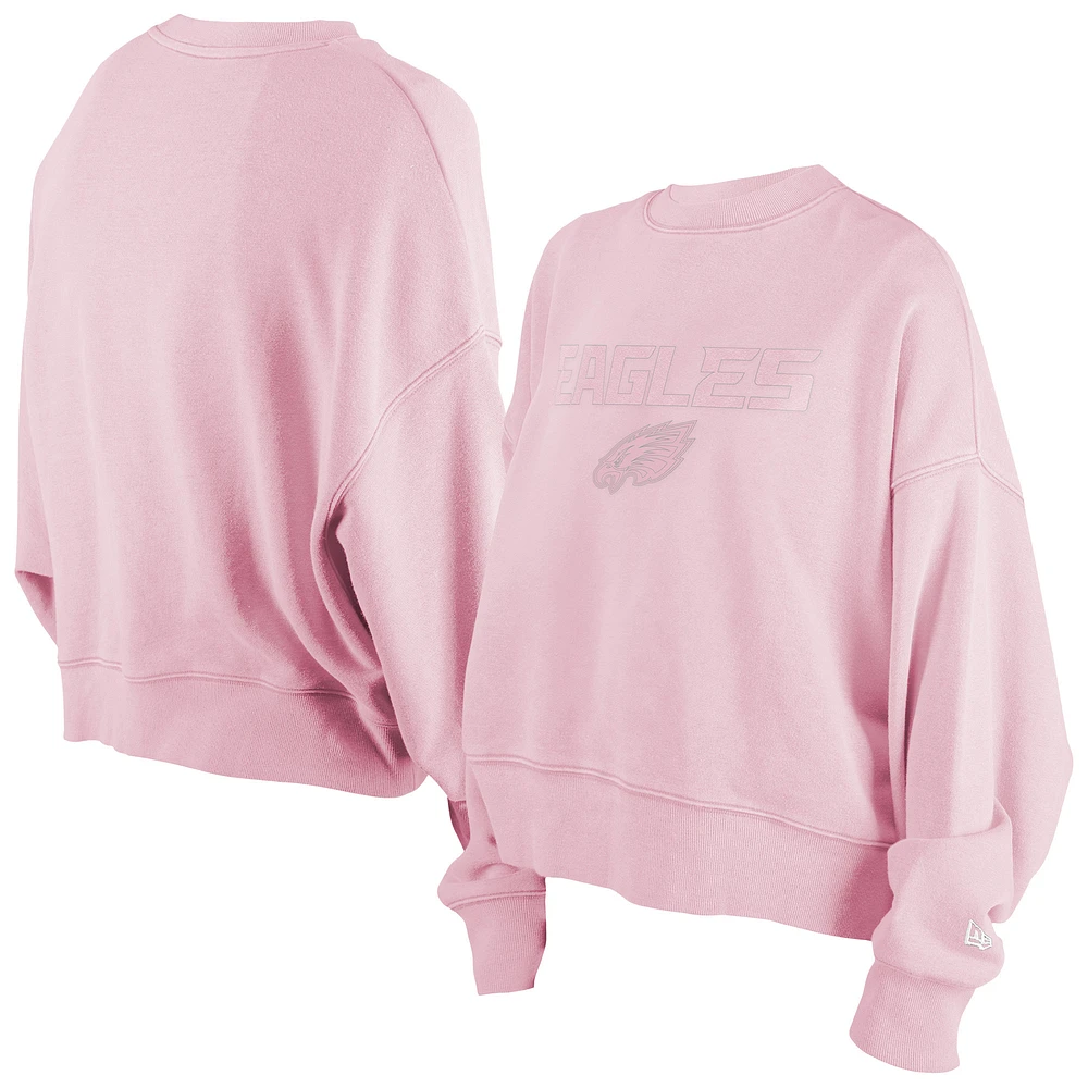 Women's New Era Pink Philadelphia Eagles Cozy Pullover Sweatshirt